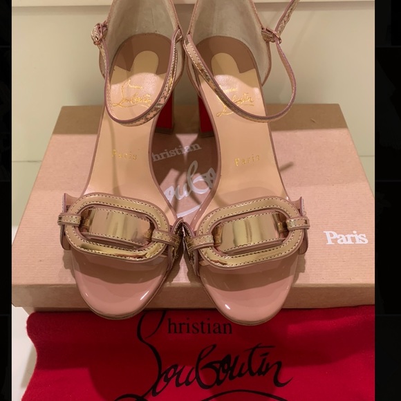 Christian Louboutin Shoes - CHRISTIAN LOUBOUTIN Valparaiso Nude Sandal 70mm